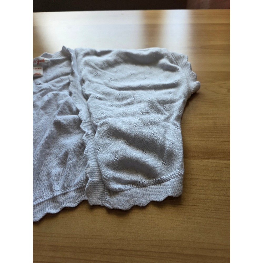 Cat & Jack Girls White Pointelle Knit Shrug Cardigan Short Sleeve Bolero S 6/6X - Picture 3 of 3